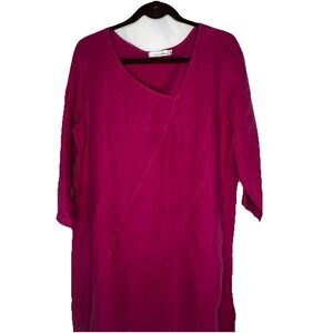 Cut Loose Dress Women's XL Pink Sleeveless 100% Linen Lagenlook Classic Bohemian